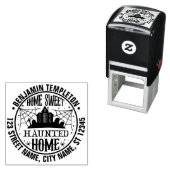 Creepy Haunted House Spider Webs Naam Adres Zelfinktende Stempel (In situ)