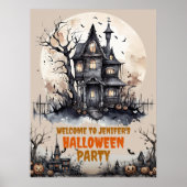 Creepy Haunted Mansion Halloween Party Poster (Voorkant)
