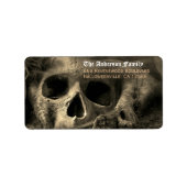 Creepy Haunted Skull Halloween Retouradres Etiket (Voorkant)