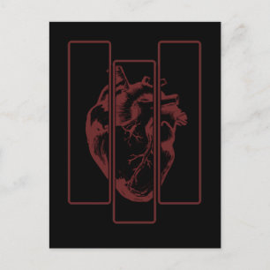 Creepy Heart Human Anatomy Witchy Emo Art Briefkaart