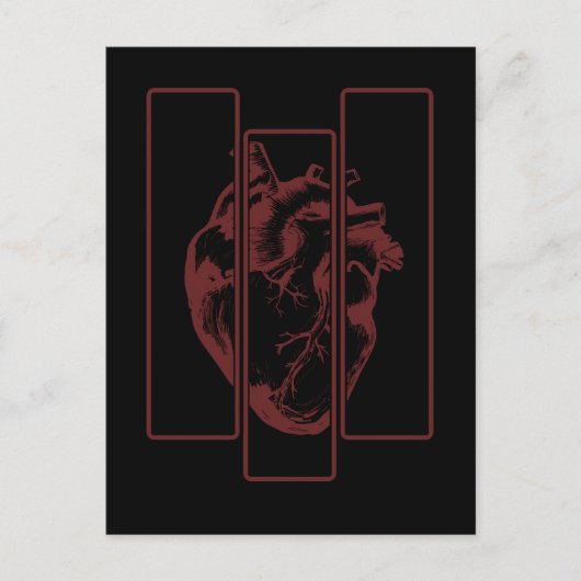 Creepy Heart Human Anatomy Witchy Emo Art Briefkaart (Voorkant)