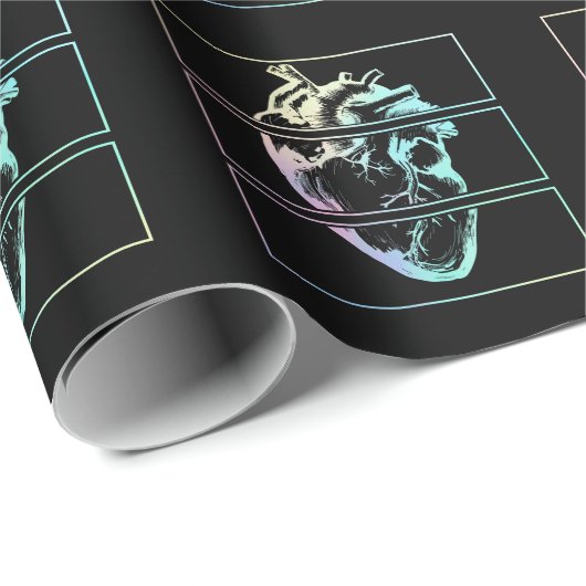 Creepy Heart Human Anatomy Witchy Emo Pastel Gothi Cadeaupapier (Rol Hoek)