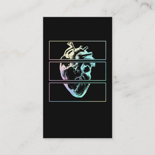 Creepy Heart Human Anatomy Witchy Emo Pastel Gothi Visitekaartje (Voorkant)