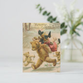 Creepy Hearty Kerstmis  Ontbijtende Beren Feestdagenkaart (Staand voorkant)