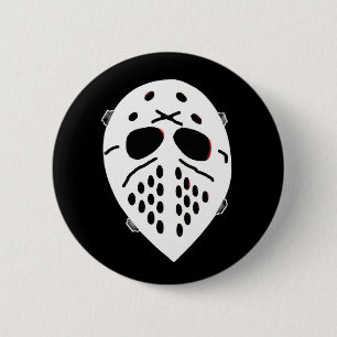 Creepy Hockey Mask Producten Ronde Button 5,7 Cm