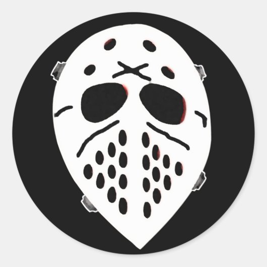 Creepy Hockey Mask Producten Ronde Sticker (Voorkant)