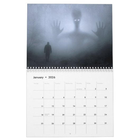 Creepy Horror 2026 Kalender (Jan 2026)
