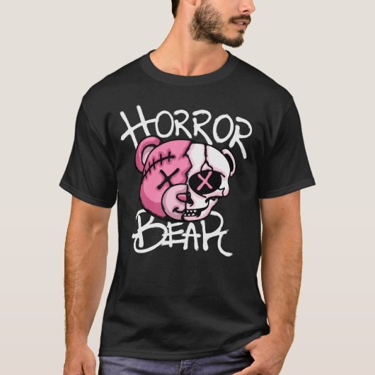 Creepy Horror Bear streetwear T-shirt (Voorkant)