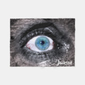Creepy Horror Blue Eye Fleece Deken (Voorkant (Horizontaal))