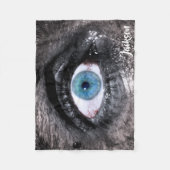 Creepy Horror Blue Eye Fleece Deken (Voorkant)