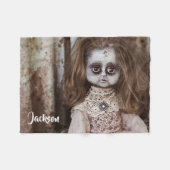 Creepy Horror Doll in Sepia Tones Fleece Deken (Voorkant (Horizontaal))