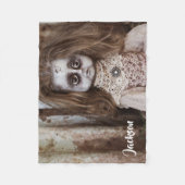 Creepy Horror Doll in Sepia Tones Fleece Deken (Voorkant)