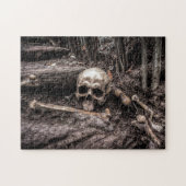 Creepy Horror Skeleton in Sepia Tones Legpuzzel (Horizontaal)