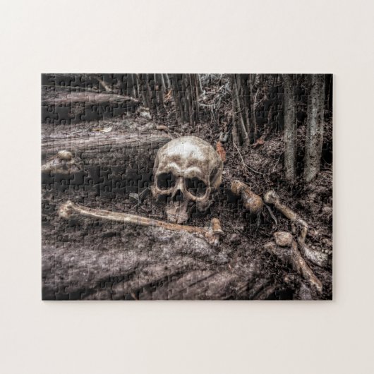 Creepy Horror Skeleton in Sepia Tones Legpuzzel (Horizontaal)