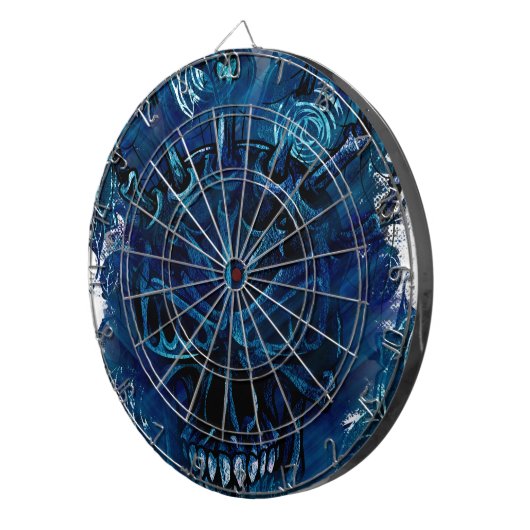 Creepy Horror Skull Dartbord (Voorkant Rechts)