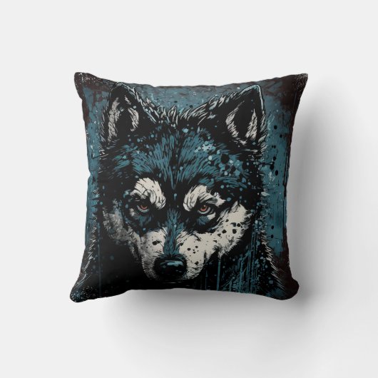 Creepy Husky Kussen (Achterkant)