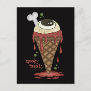 Creepy Ice Cream Halloween Feestdagenkaart