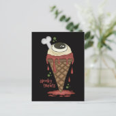 Creepy Ice Cream Halloween Feestdagenkaart (Staand voorkant)