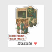 Creepy Ice Cream Truck – Weird & Wacky Horror Trea Sticker (Vel)