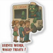Creepy Ice Cream Truck – Weird & Wacky Horror Trea Sticker (Voorkant)