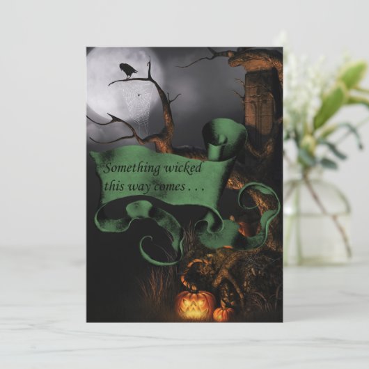 Creepy Iets onzin uitnodiging (Staand voorkant)