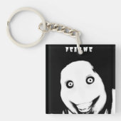 Creepy Internet Horror Glitch Face Sleutelhanger (Voorkant)