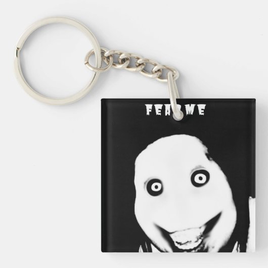 Creepy Internet Horror Glitch Face Sleutelhanger (Voorkant)