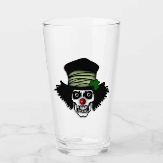 Creepy Irish Skeleton Clown Glas (Voorkant)
