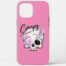Creepy jaar rond schedel Flora Pastel