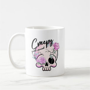 Creepy jaar rond schedel Flora Pastel Koffiemok