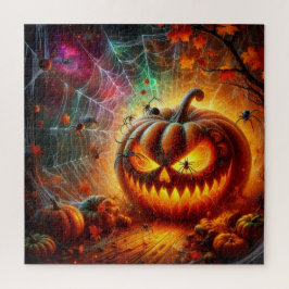 Creepy Jack-O-Lantern en spinnen Legpuzzel