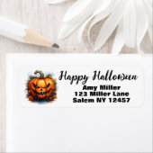 Creepy Jack-O-Lantern Etiket (Insitu)