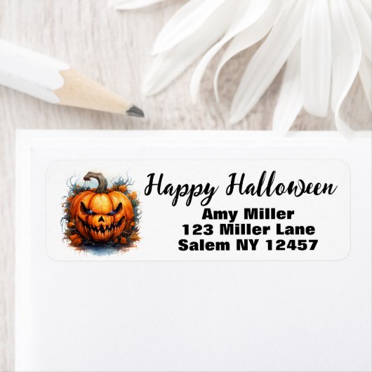 Creepy Jack-O-Lantern Etiket (Insitu)