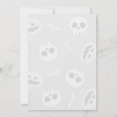 Creepy Jack-O' Lantern Grijs Pompoen Carving Party Kaart (Achterkant)