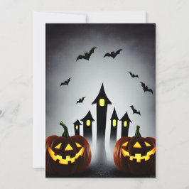 Creepy Jack o' Lantern Halloween Bash Party Kaart