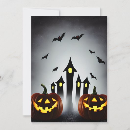 Creepy Jack o' Lantern Halloween Bash Party Kaart (Voorkant)