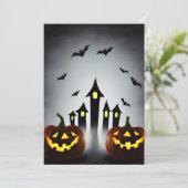 Creepy Jack o' Lantern Halloween Bash Party Kaart (Staand voorkant)