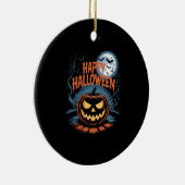 Creepy Jack O� Lantern Halloween Keramisch Ornament (Rechts)