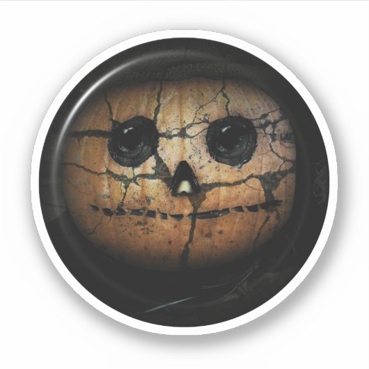 Creepy Jack -o-lantern Halloween Sticker (Voorkant)