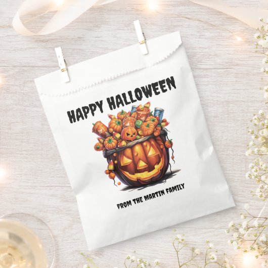 Creepy Jack o Lantern Happy Halloween Bedankzakje (Geknipt)