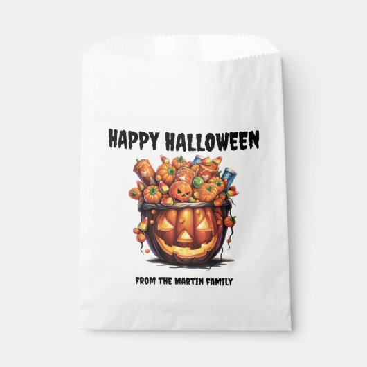 Creepy Jack o Lantern Happy Halloween Bedankzakje (Voorkant)