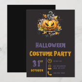 Creepy Jack-O' Lantern Modern Zwart Halloween Kaart (Voorkant / Achterkant)