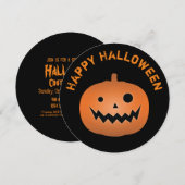 Creepy Jack O Lantern Pumpkin Halloween Party Kaart (Voorkant / Achterkant)