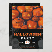 Creepy Jack-O' Lanterns Zwart Halloween Kaart (Voorkant / Achterkant)