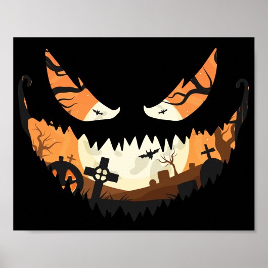 Creepy Jack O Latern Spooky Halloween Poster (Voorkant)
