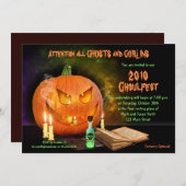 Creepy Jack O'Lantern Halloween Party Invitation Kaart (Voorkant / Achterkant)
