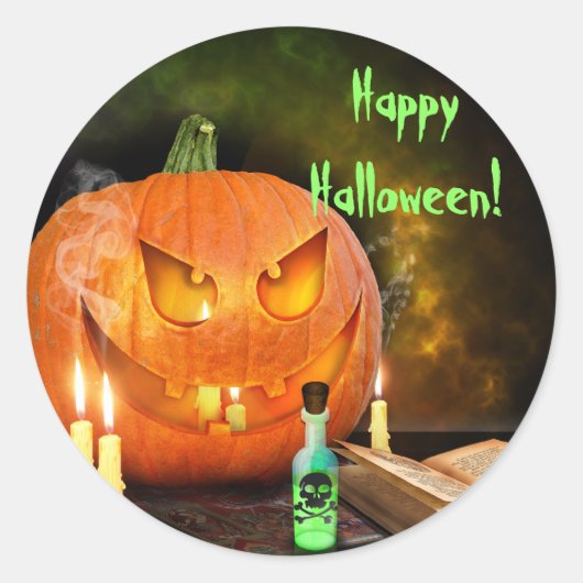 Creepy Jack O'Lantern Halloween Stickers (Voorkant)