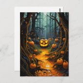 Creepy Jack op Lantern Pumpkin Halloween Party Briefkaart (Voorkant / Achterkant)