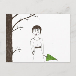 Creepy Jane Austen Rice Painting 2 Briefkaart