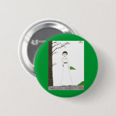Creepy Jane Austen Rice Painting Ronde Button 5,7 Cm (Voorkant /achterkant)